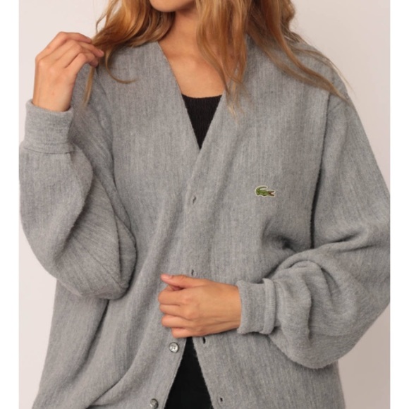lacoste grey cardigan